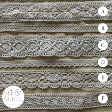 Load image into Gallery viewer, Vintage Cotton Bobbin Lace Trims
