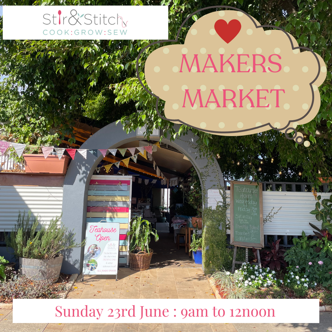 Makers Market Stall Booking Page - Sunday 23rd June - 9am to 12noon